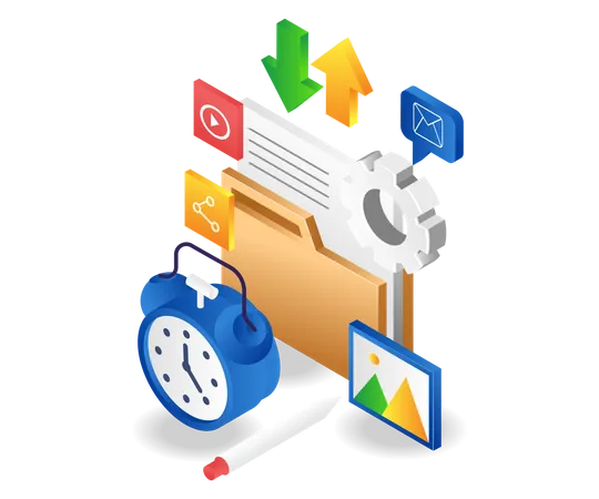 Email Marketing Strategy Alarm Clock Illustration