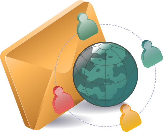 Email marketing transaction network  Illustration