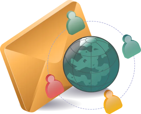 Email marketing transaction network  Illustration