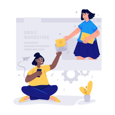 Email Marketing using seo Illustration