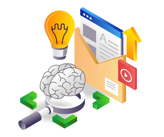 Email marketing via artificial intelligence technology  Illustration