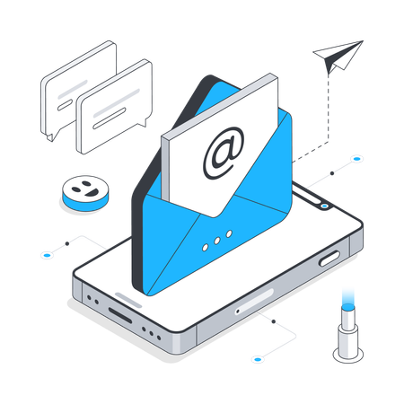 Email Message Sent  Illustration