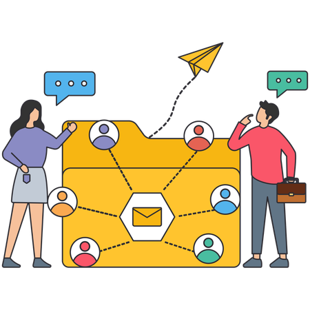 Email Networking  Illustration