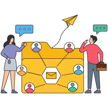 Email Networking  Illustration