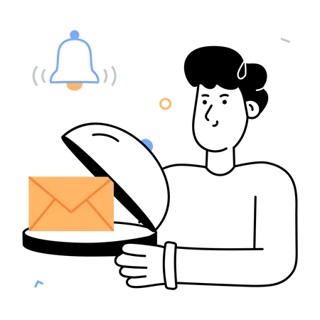 Download The Trendy Hand Drawn Illustration Of Email Notification Illustration