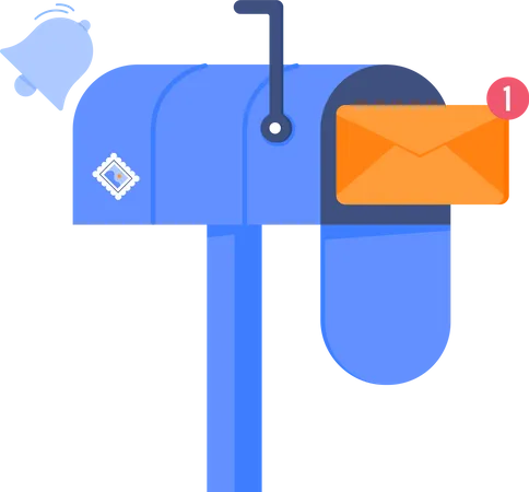 Email notification with mailbox and message  Illustration