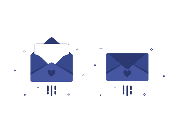 E-mail ou cartas  Ilustração