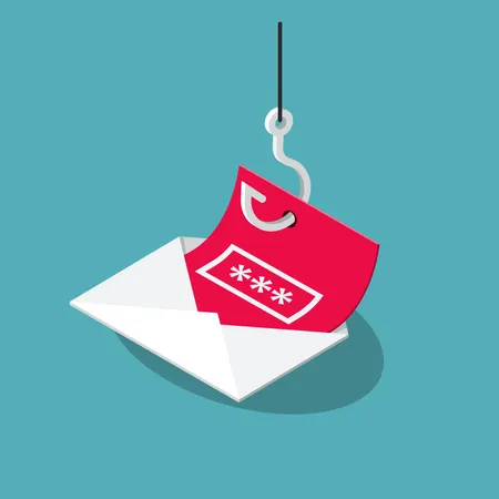 Email phishing attack symbol Illustration