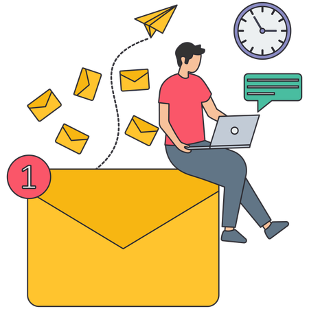 Email Reading  Illustration