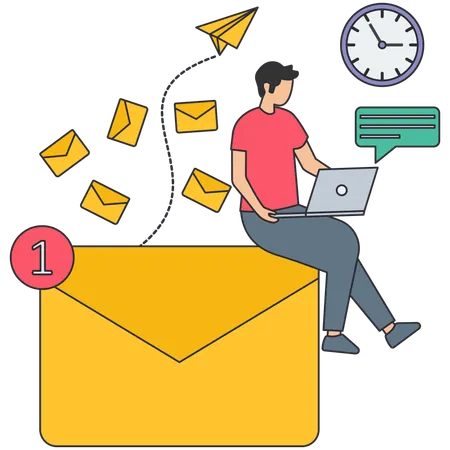 Email Reading  Illustration