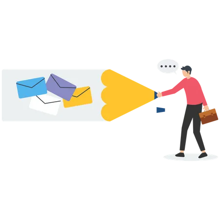 Email search via internet app  Illustration