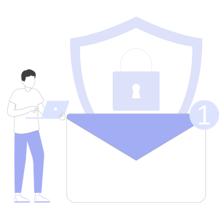 Email Security carried by businessman  Illustration