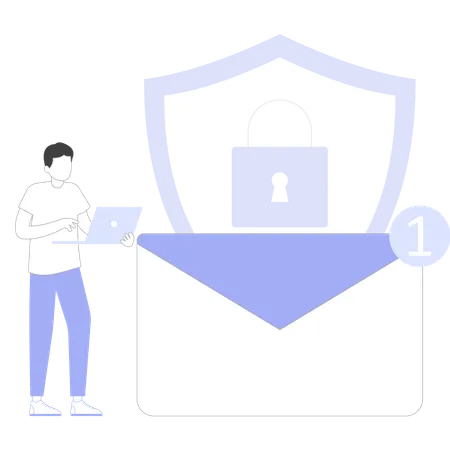 Email Security carried by businessman  Illustration