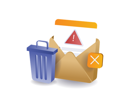 Email security warning concept illustration  Illustration