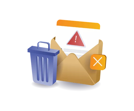 Email security warning concept illustration  Illustration
