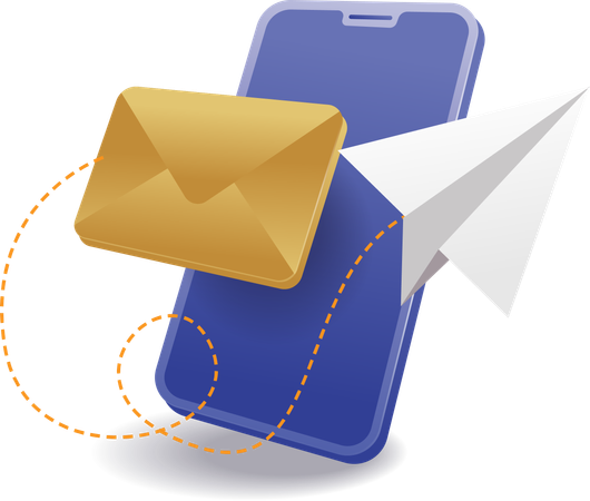Email sending smartphone  Illustration