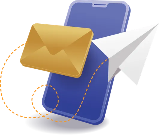 Email sending smartphone  일러스트레이션