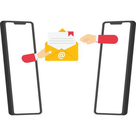 Email sent from a phone  Illustration