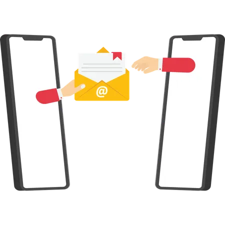 Email sent from a phone  Illustration