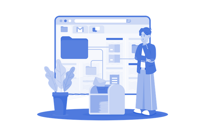 Email service allows management of messages  Illustration