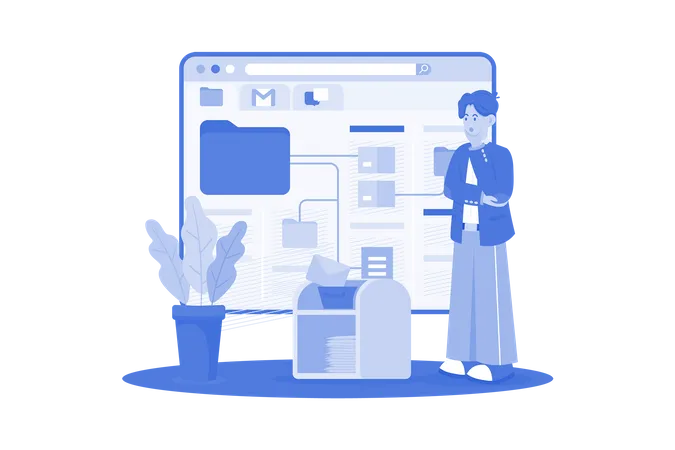 Email service allows management of messages  Illustration