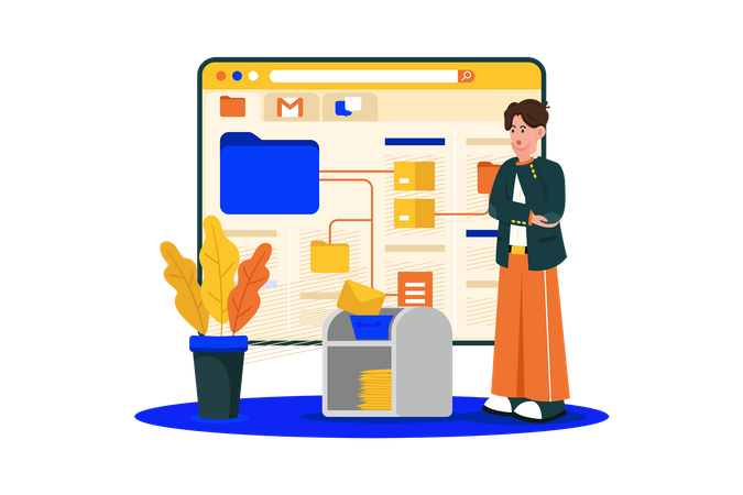 Email service allows organization and management of messages  Illustration