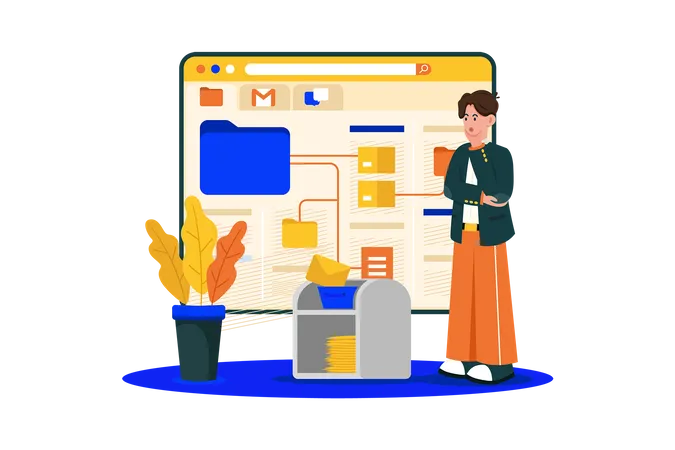 Email Service Allows Organization And Management Of Messages Illustration