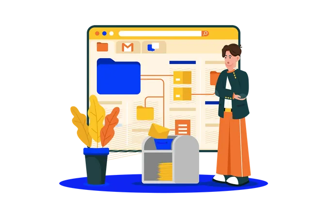 Email service allows organization and management of messages  Illustration