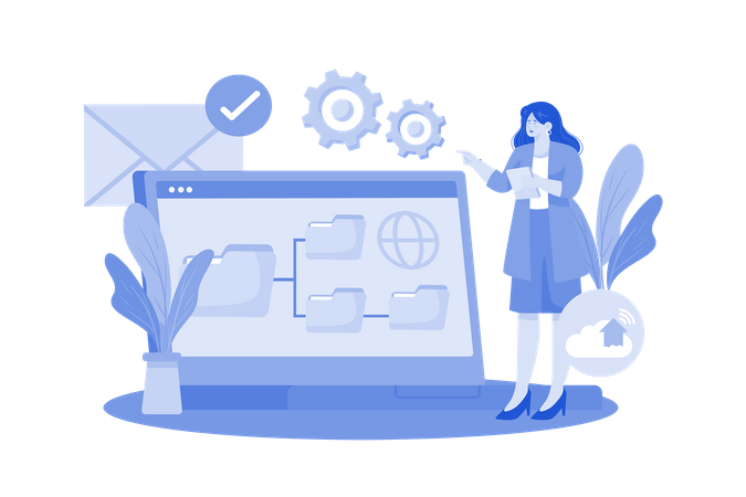 Email service allows users to create and manage folders for organization  Illustration