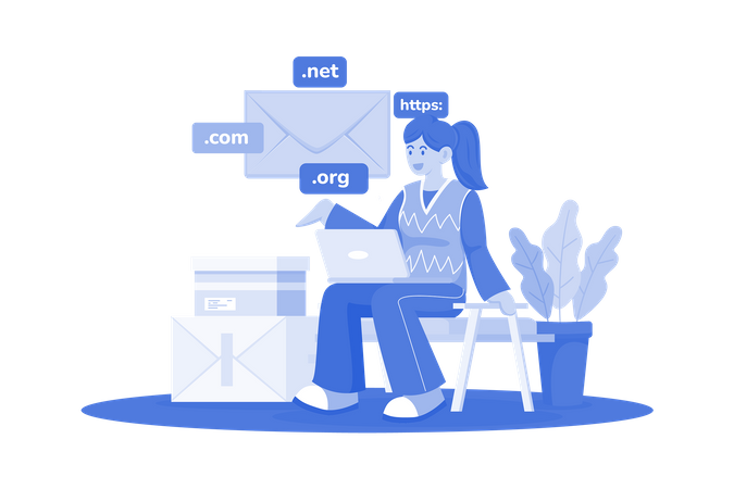 Email service offering customizable domains  Illustration