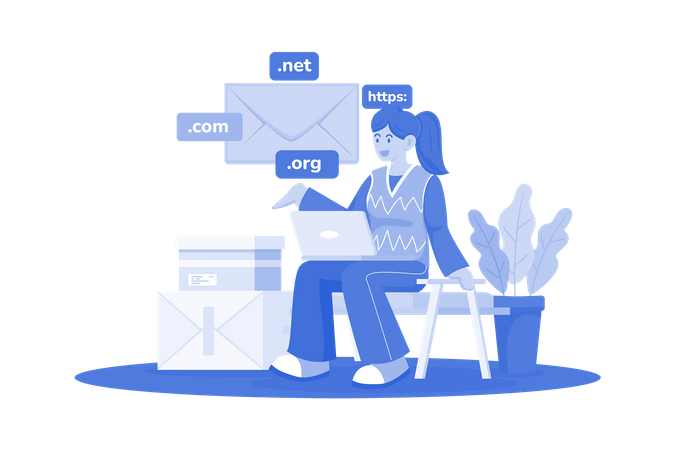 Email service offering customizable domains  Illustration