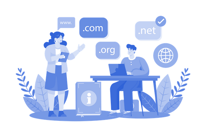 Email service offers customizable domains for businesses  Illustration