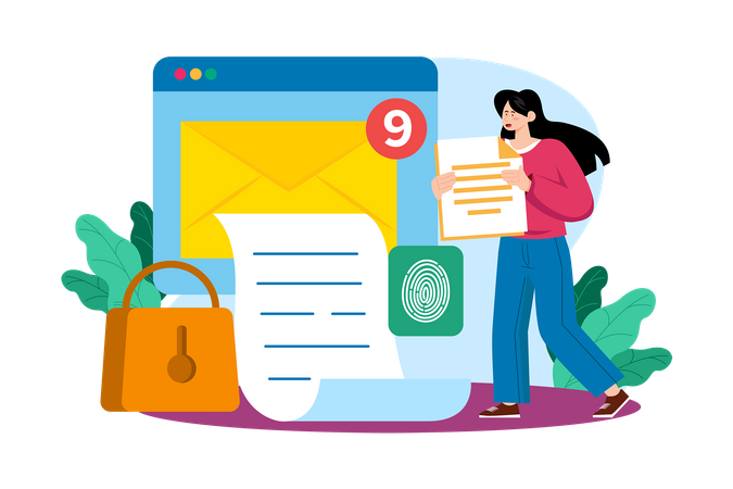 メールサービスプロバイダーは安全で信頼性の高いメッセージングソリューションを提供します  イラスト