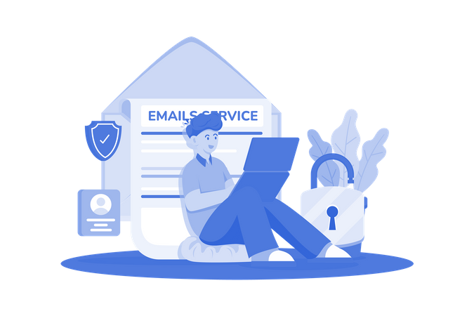 Email service providers offer secure messaging  일러스트레이션