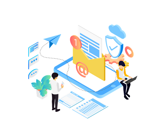 Email service security  Illustration