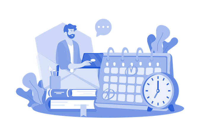 Email service support calendars and schedules  Illustration