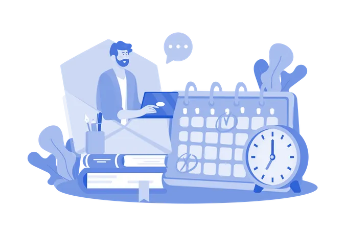 Email service support calendars and schedules  Illustration