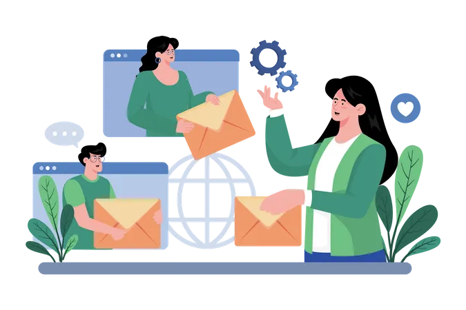 Email service supports the integration of third-party email clients  Illustration