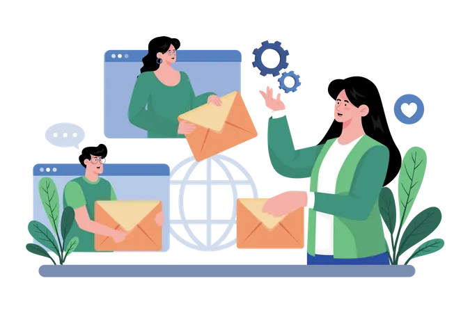 Email Service Integrates With Third Party Email Clients Illustration