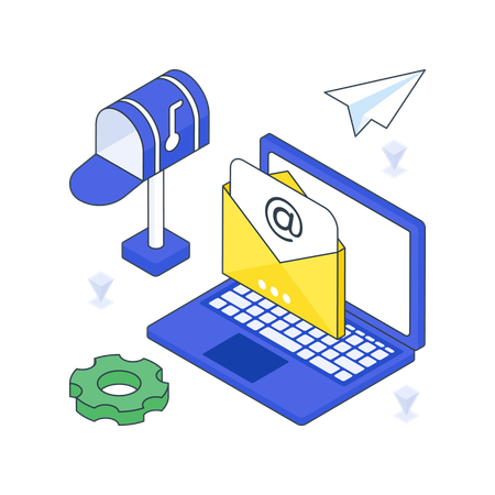 Email Services using laptop  Illustration