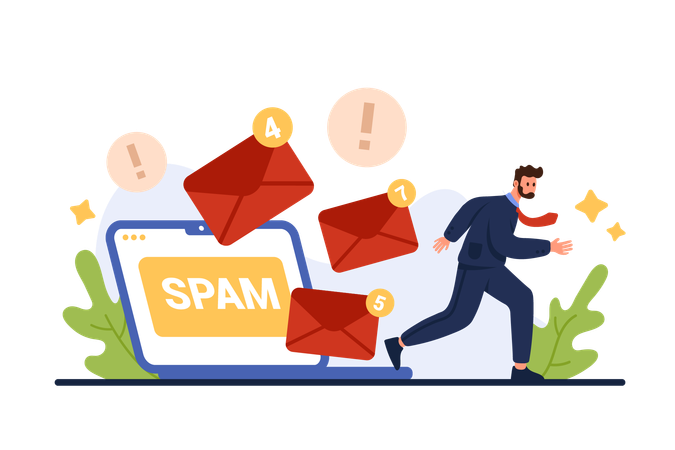 Email spam overload  일러스트레이션