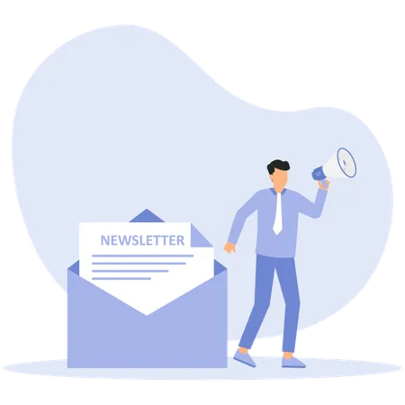 Email subscribe and email marketing system  Illustration