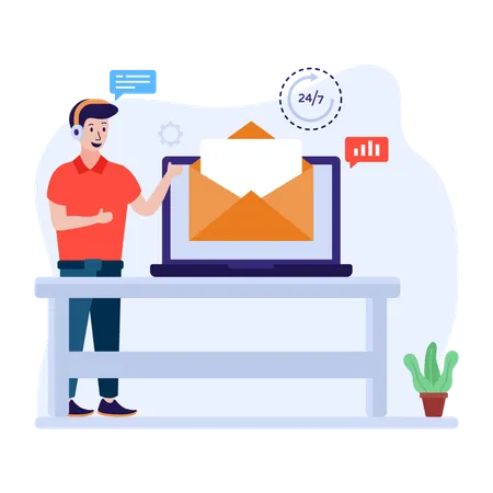 Email Support  Illustration