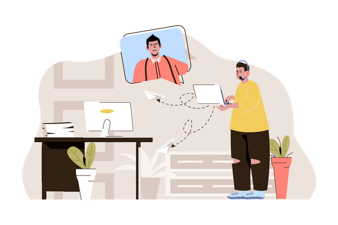 Email support  イラスト