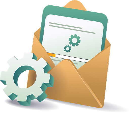 Email transaction process for developers  Illustration