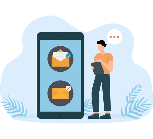 Emails marketing and promotion and sending advertising mails and promotional offers with sales and discounts  Illustration