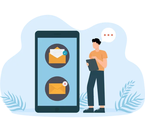 Emails marketing and promotion and sending advertising mails and promotional offers with sales and discounts  Illustration