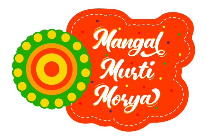 Distintivo Mangal murti morya  Ilustração