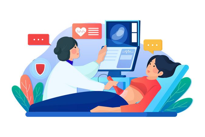 Embryo baby health diagnostic  Illustration