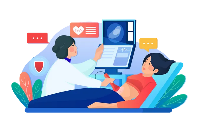 Embryo baby health diagnostic  Illustration